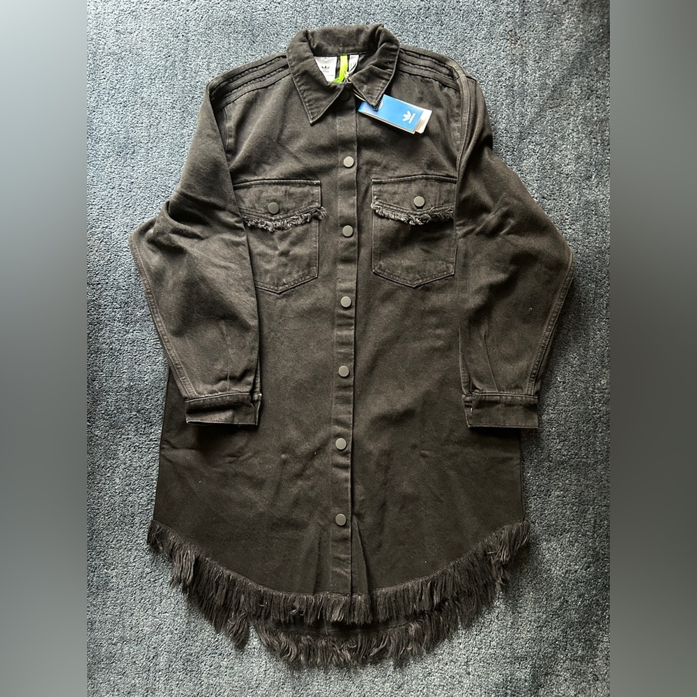 NWT Adidas Originals: Black Fringed Dress/Jacket